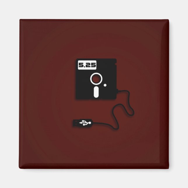 5.25-inch floppy disk USB Geek Nerd Magnet (Front)