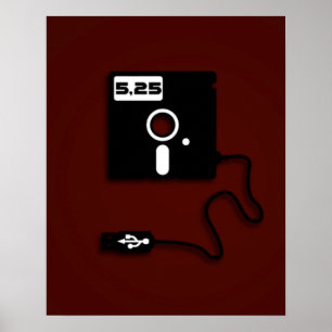 5.25-inch floppy disk USB Geek Nerd Poster