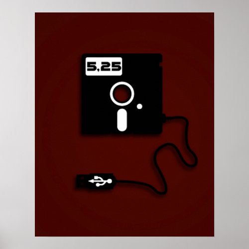 525_inch floppy disk USB Geek Nerd Poster