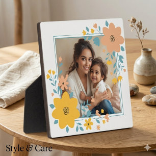 5.25" Square Photo Easel Plaque for Home or Office