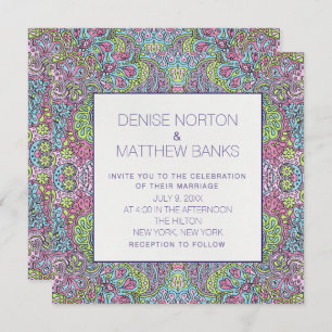 5.25" x 5.25" Groovy Daisy Wedding Invitation