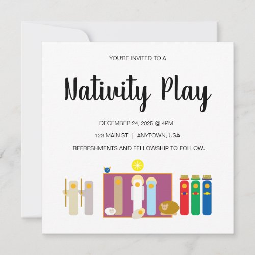 525 x 525 Minimalist Nativity Play Invitation