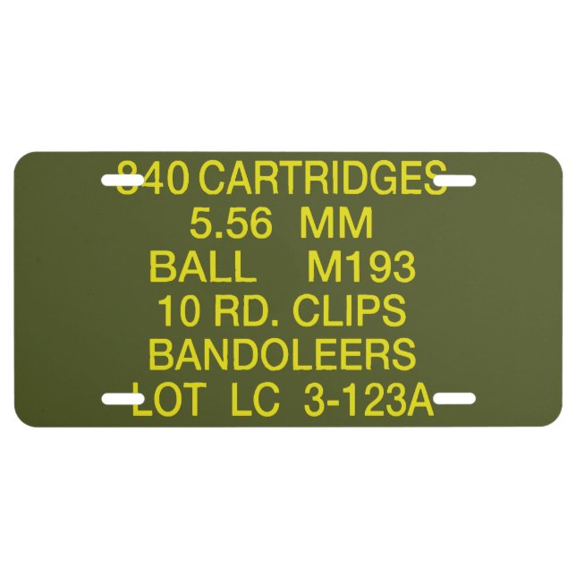 5.56 Ammo Can License Plate (Front)