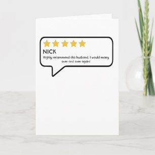 5/5 Husband Star Rating Card