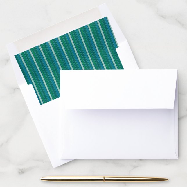 5.5" x 4.25" Envelope Blue & Green Stripe Liner (Desk)