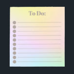 5.5" x 6" Notepad - 40 pages<br><div class="desc">Beautiful rainbow gradient To Do list.</div>