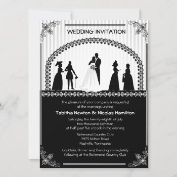 5.5 X 7.5" Vintage Wedding Scene Wedding Invitatio Invitation by zlatkocro at Zazzle