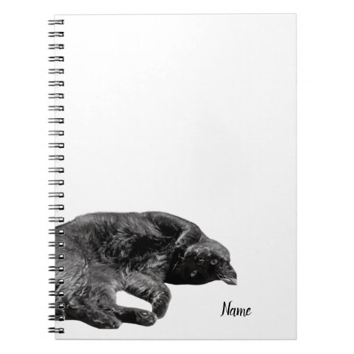 55 x 85 Black Cat Spiral Hard Cover Notebook