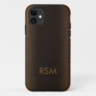 5/5s faux leather-look monogram iPhone 11 case