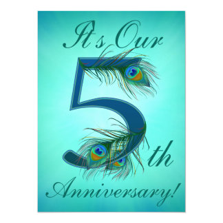 5 / 5th / 5th Anniversary / number 5 Invitation