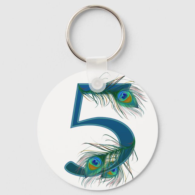 5 / 5th / 5th Anniversary / number 5 Keychain (Front)