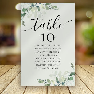5.5x8.5 Eucalyptus Wedding Table Seating Chart