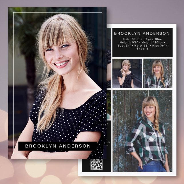 5.5x8.5" Modern 6 Photo Actor Model Comp Card (Creator Uploaded)