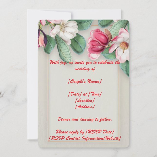 5" * 7" Rounded Wedding Invitation Card (Front)