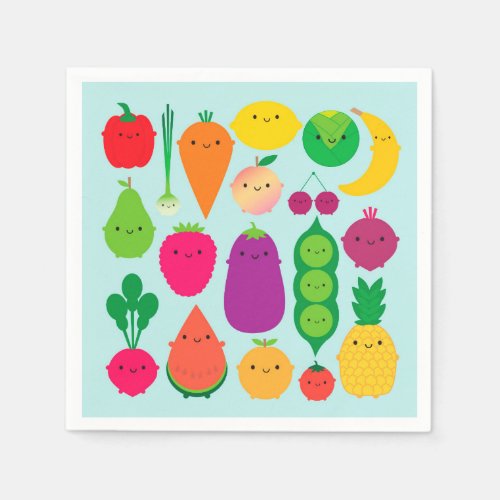 5 A Day Fruit  Vegetables Napkins