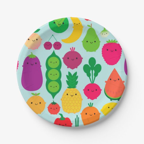 5 A Day Fruit  Vegetables Paper Plates
