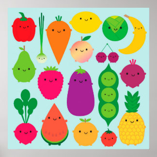 5 A Day Fruit & Vegetables Poster