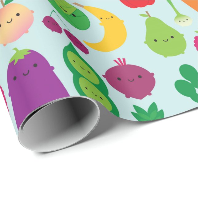 5 A Day Fruit & Vegetables Wrapping Paper (Roll Corner)