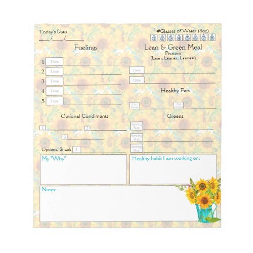 5 and 1 Food Journal Notepad