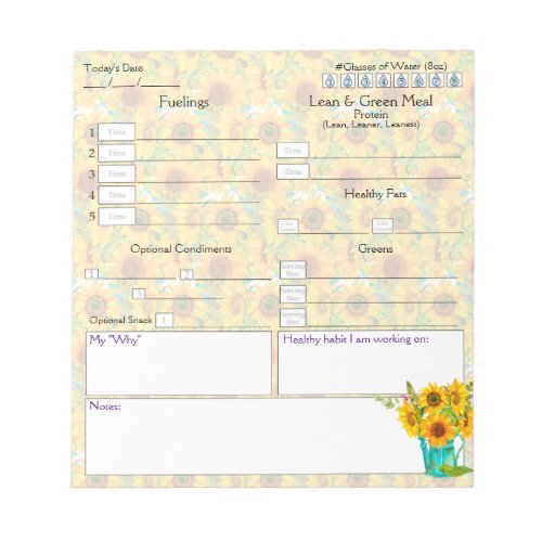 5 and 1 Food Journal Notepad