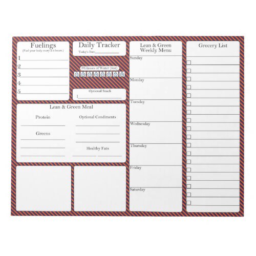 5 and 1 Food Tracker  Meal Planner  Grocery List Notepad