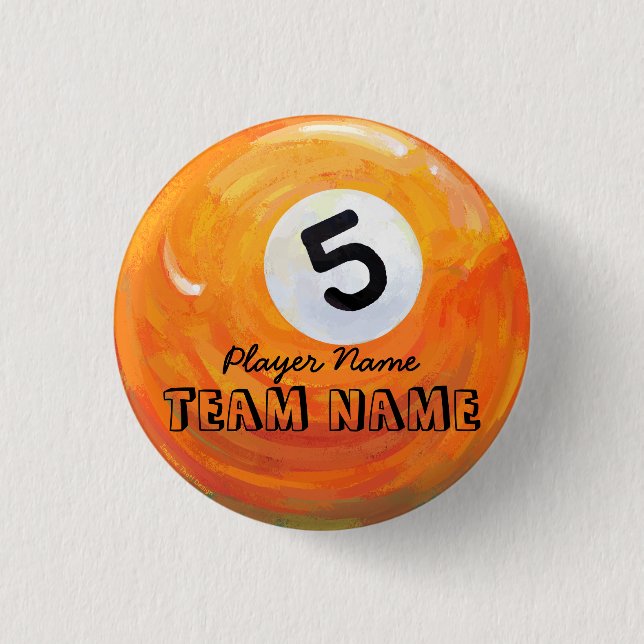 5 Ball Pinback Button (Front)