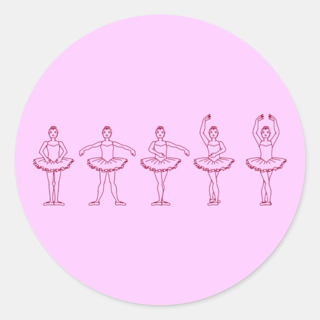 5 Ballet Positions Classic Round Sticker (Front)