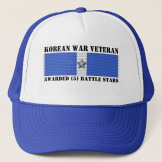 5 BATTLE STARS KOREAN WAR VETERAN TRUCKER HAT