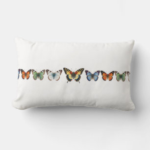 5 beautiful butterflies bugs insect art watercolor lumbar pillow