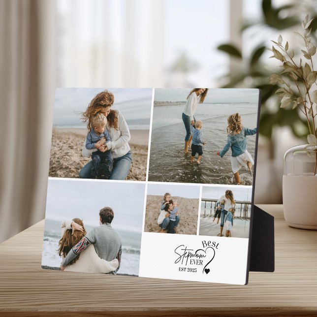 5 Best Stepmom Ever Custom Photo Collage  Plaque (Creator Uploaded)