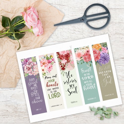 5 Bible Verse Bookmarks Poster