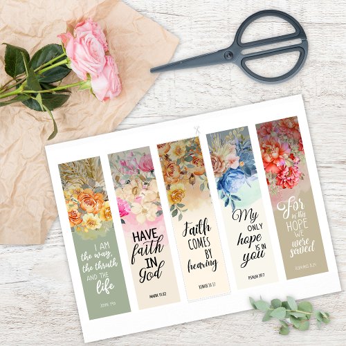 5 Bible Verse Bookmarks Poster