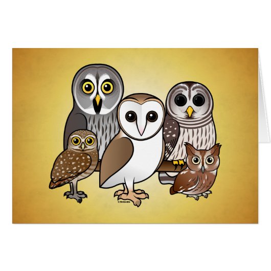 5 Birdorable Owls Cards (Front Horizontal)