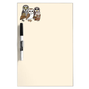 5 Birdorable Owls Dry Erase Board