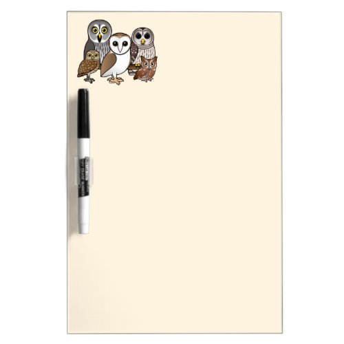 5 Birdorable Owls Dry Erase Board
