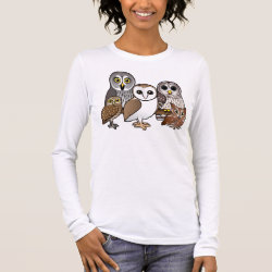 Five Birdorable Owls Women's Basic Long Sleeve T-Shirt