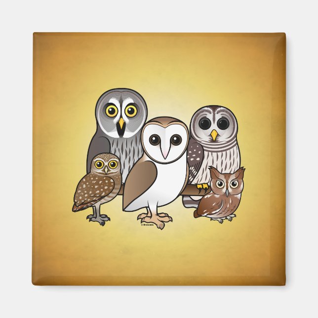 5 Birdorable Owls Magnet (Front)