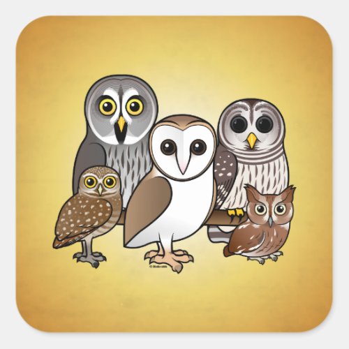 5 Birdorable Owls Square Sticker