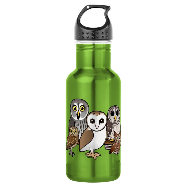 5 Birdorable Owls Stainless Steel Water Bottle (Front)