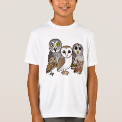 Five Birdorable Owls Kids' Sport-Tek Competitor Long Sleeve T-Shirt