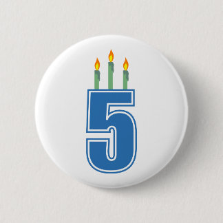 5 Birthday Candles (Blue / Green) Button