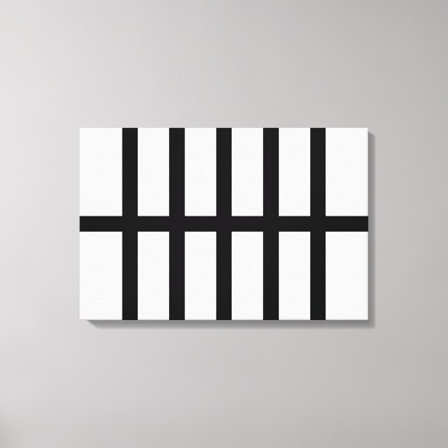 5 Bisected Black Lines Canvas Print (Front)