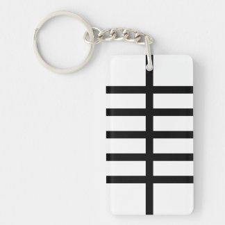 5 Bisected Black Lines Keychain