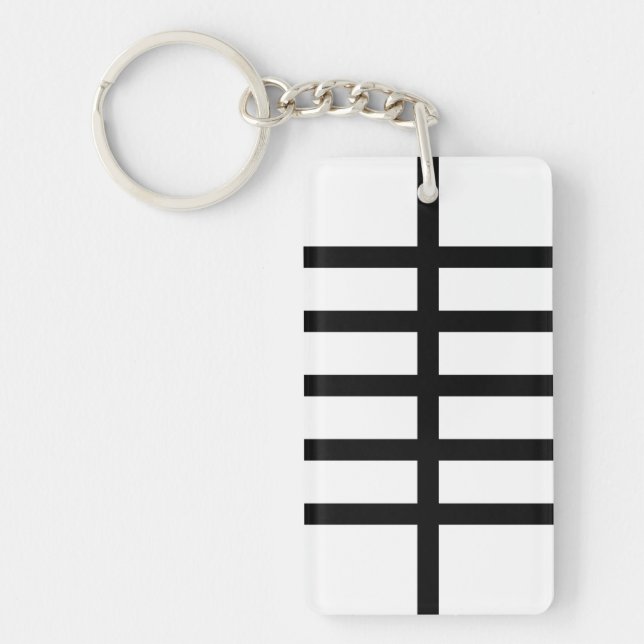 5 Bisected Black Lines Keychain (Front)