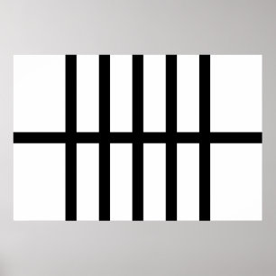 5 Bisected Black Lines Poster