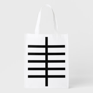 5 Bisected Black Lines Reusable Grocery Bag