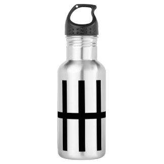 5 Bisected Black Lines Water Bottle