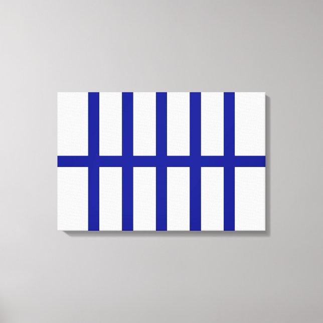 5 Bisected Blue Lines Canvas Print (Front)