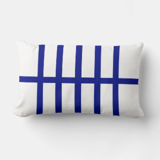 5 Bisected Blue Lines Lumbar Pillow