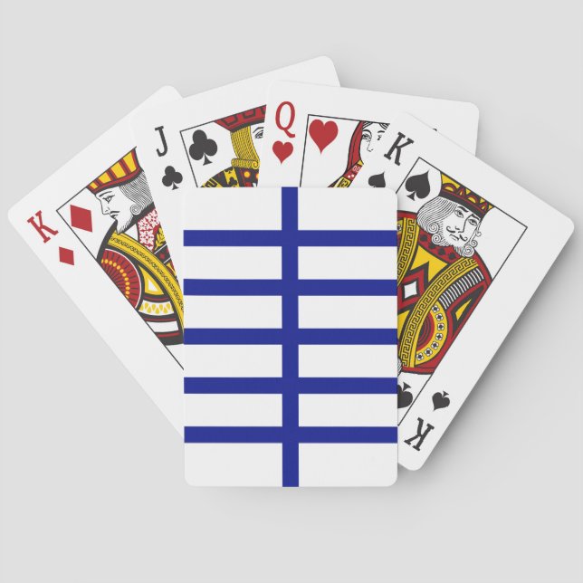 5 Bisected Blue Lines Poker Cards (Back)